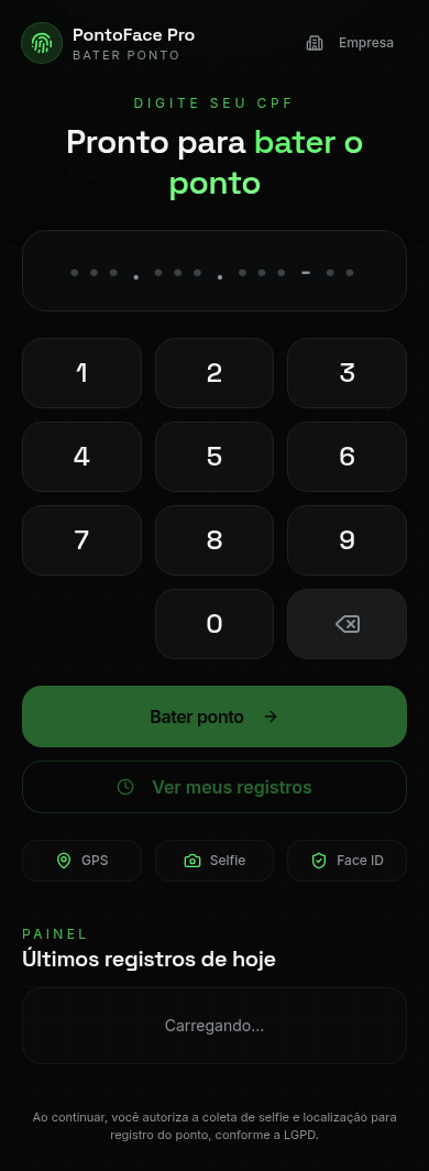 Tela do Cadastro completo de funcionários no PontoTAG